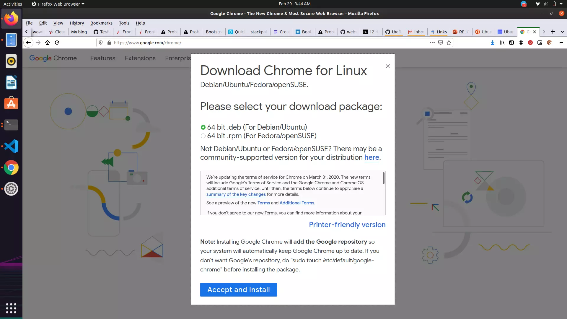 Chrome download page
